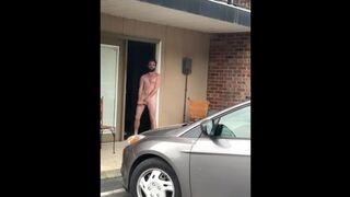 Caught naked outside friend’s apartment