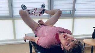 Daily Cum Shedule & Hot Boytoy Masturbate while Lying on the Table! / BIG COCK
