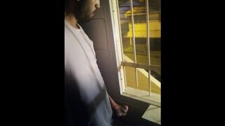 Jerking Off My Big Uncut Dick Public On My Window Till I Cum - Camilo Brown