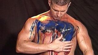 Junkyard Boytoy Dillon Day Paints His Muscular Body