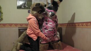 Fursuit bondage fleshlight fun
