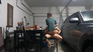 Garage fun! Sucking and screwing!