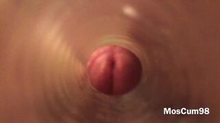 SCREW FLESHLIGHT 1-st TIME INSIDE VIEW (HUGE CUMSHOT)