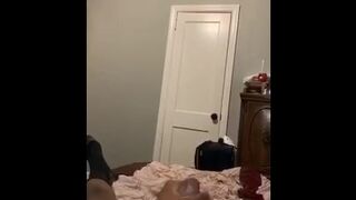 Young Bull Stroking With Verbal Explosive Nut At End