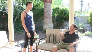 College boytoy Does 1 Last Favor For His Big Cock Boss Sir