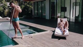 NoirMale Big Cock Black Hunk Homeowner Fucks Poolboy Seth Santoro