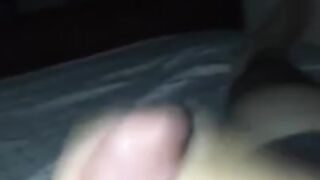 Chub jerks off cock with huge cumshot