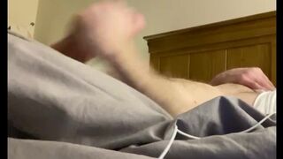 Under the covers masturbating while friend in same room. Sexy cumming str8
