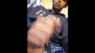 Jerking Off My Big Uncut Dick Public On My Window Till I