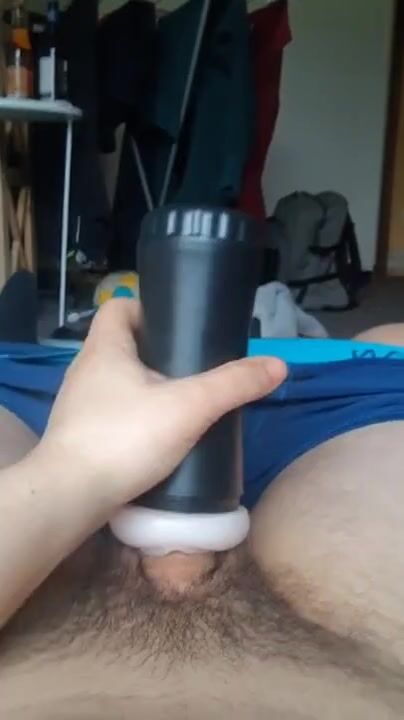 Young German Teen Twunk jerks off with his toy and cum as lube