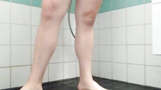 300lb sir pisses pants and goldenshowers himself and jerks off while sitting on shower