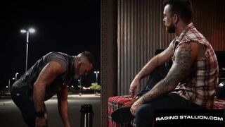 Hairy Trucker Drilled By Stud Tailgatar Parking Lot
