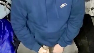 scally twink shoots his load on the floor