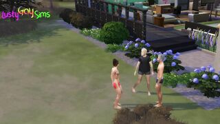 Two Granpa vs young Twunk - Two Old couple Celebrate their Anniversary , Gay