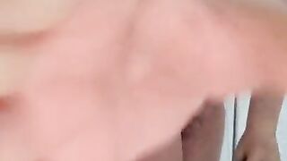 Naked boy sings in the shower
