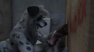 Pup swallowing a cock (Animation by h0rs3)