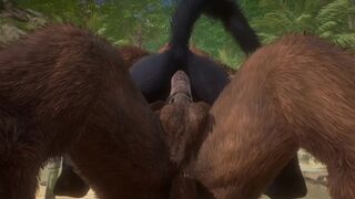 Minotaur Cums HUGE Load Inside Wolf Male (Gay Mating) | Wild Life