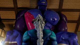 A Growth Gift - Dragon zoid muscle growth animation