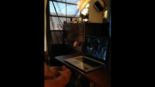 Latino Hunk Jerking Off To Furry Porn