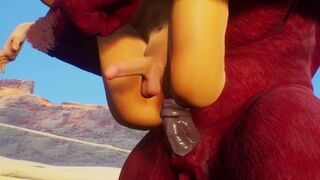Furry Monster bangs a slave bitch in the sandy desert