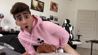 Cartoon Anime Twunk Humps Pillow and Masturbates