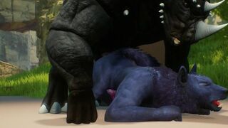 Furry Olderman Rhino Stuffs FurryTwink Wolf - Wild Life