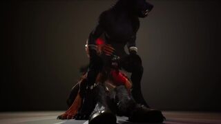 Furry threesome Anal 3D