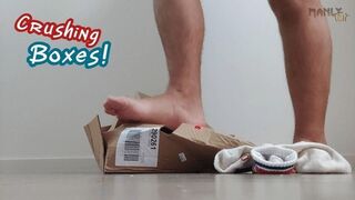 STEP GAY DAD - CRUSHING BOXES! - FLATTEN LIKE A PANCAKE UNDER