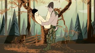 Military uniform outside hard sex gay cartoon