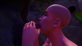 Made a blowjob to a furry werewolf and got furry cum