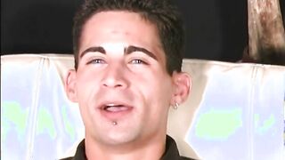Handsome guy getting shared by black thugs