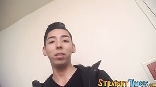 Questionably straight Rion Rivers working on his solid cock