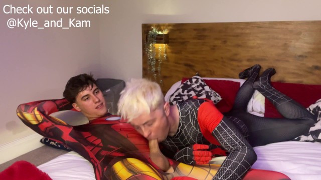 Hot Cosplay Spiderman gets fucked by Iron Dude's big dick