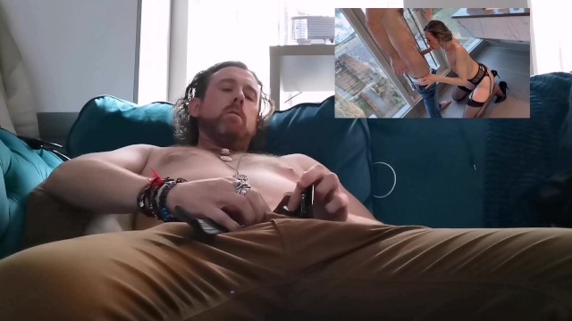 Stroking My Throbbing Cock While Watching Porn