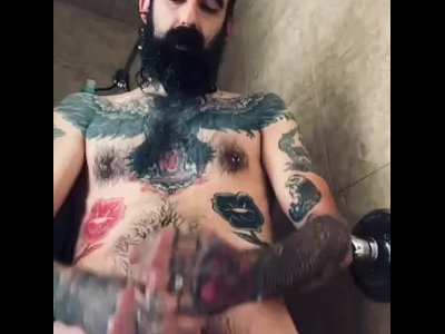 Two Hands Big Dick Shower Cum