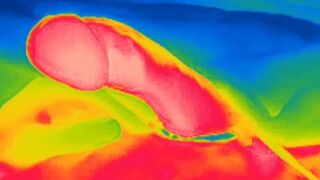 Thermal camera erection, feel the warmth of my cock and see the