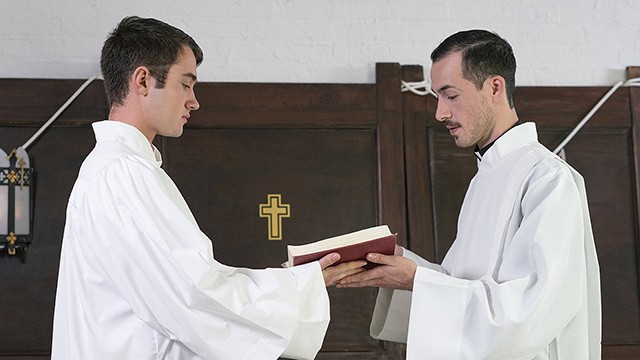 Perv Priest Drills And Breeds Inexperienced Altar Boy Mason Anderson During Holy