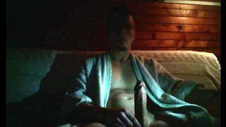 Lighting play, thick veiny cock and a huge self facial