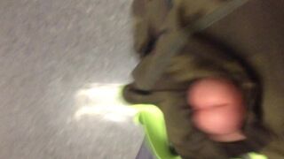 Jerking with underwear in the locker room