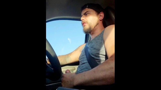 Country boytoy jacks off while driving