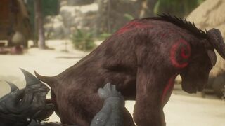 Minotaur Cums A LOT From Being Fucked by Rhino (Gulhragg) | Wild