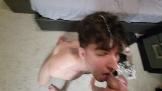 Hot White Dude Gets Cum All Over His Hair